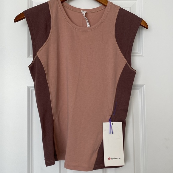 lululemon Cap Sleeve Hiking Top Pink Clay/Dark Oxide Size 4 NWT - Picture 6 of 8